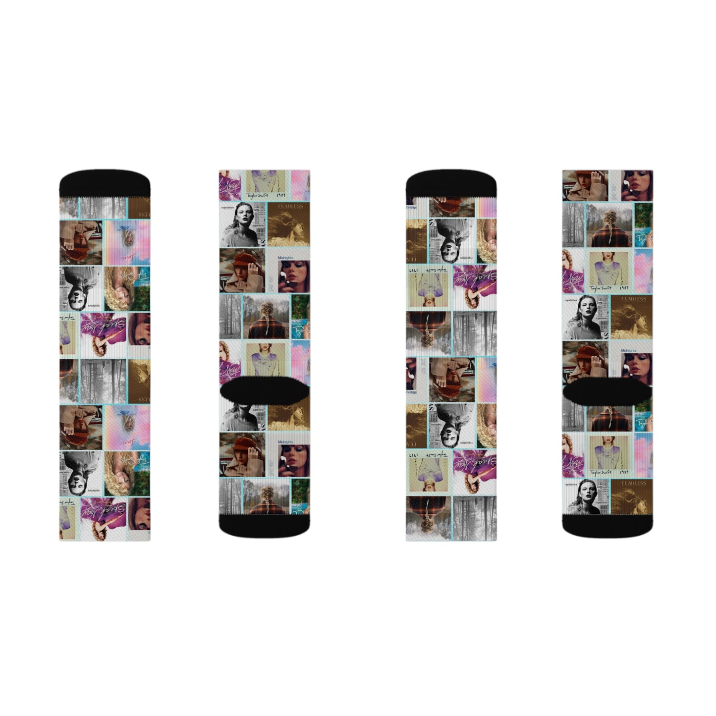 Taylor Swift Album Art Collage Pattern Tube Socks