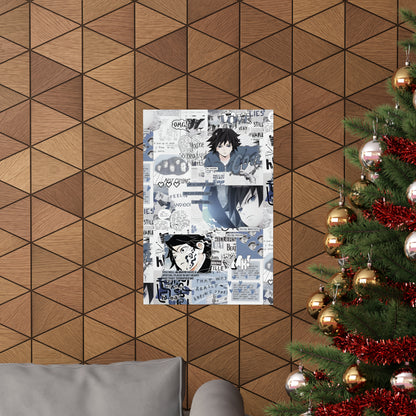 Demon Slayer Giyu Aesthetic Collage Matte Vertical Poster