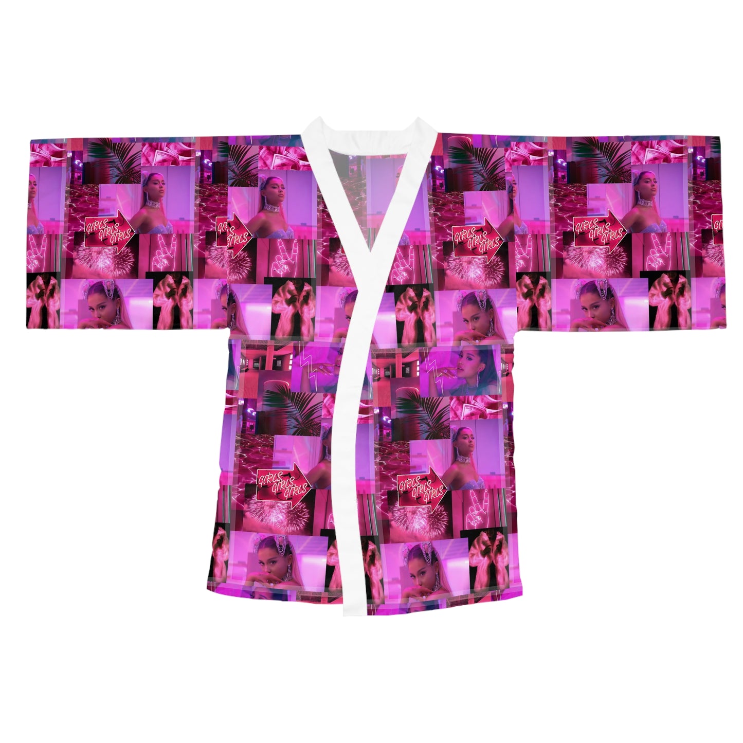 Ariana Grande 7 Rings Collage Long Sleeve Kimono Robe