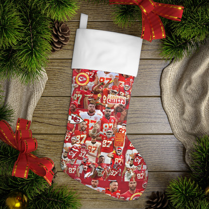 Travis Kelce Chiefs Red Collage Holiday Stocking