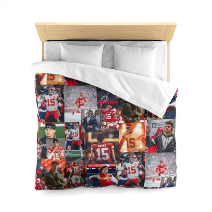 Patrick Mahomes Chiefs MVPAT Photo Collage Microfiber Duvet Cover