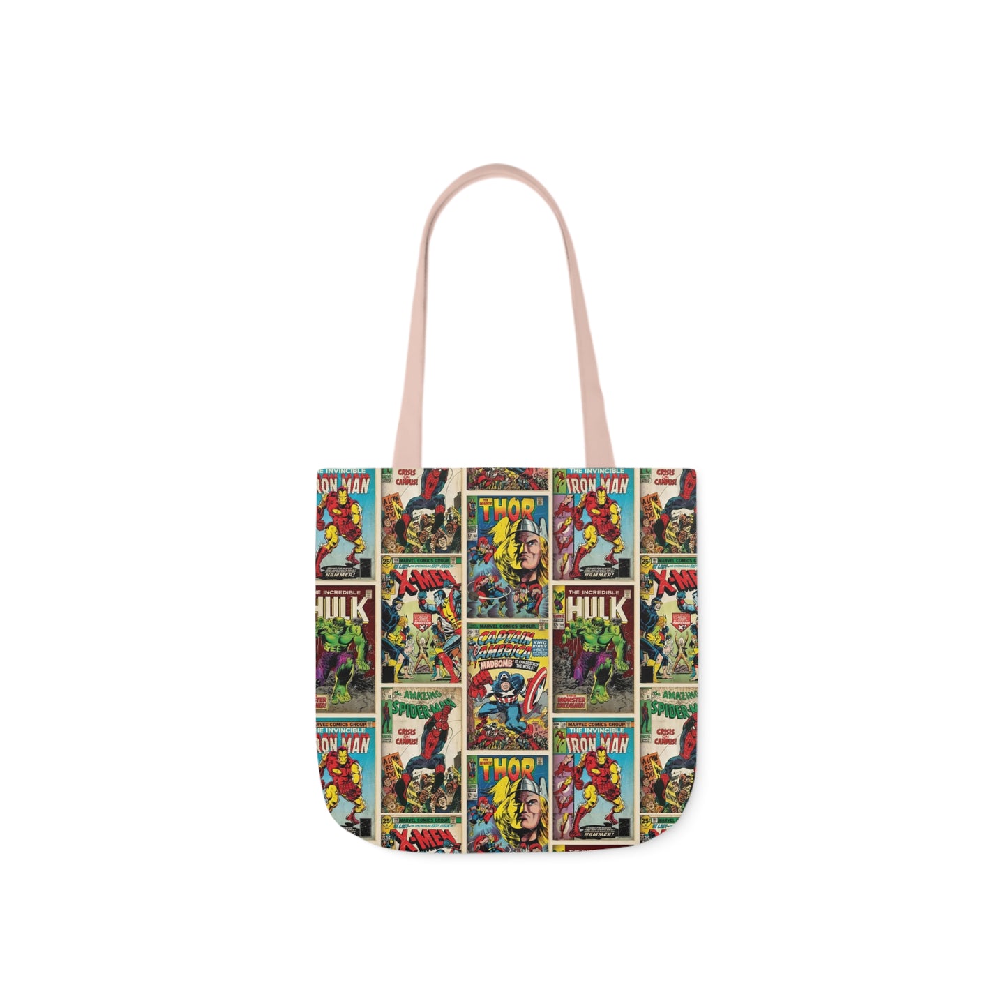 Marvel Comic Book Cover Collage Polyester Canvas Tote Bag