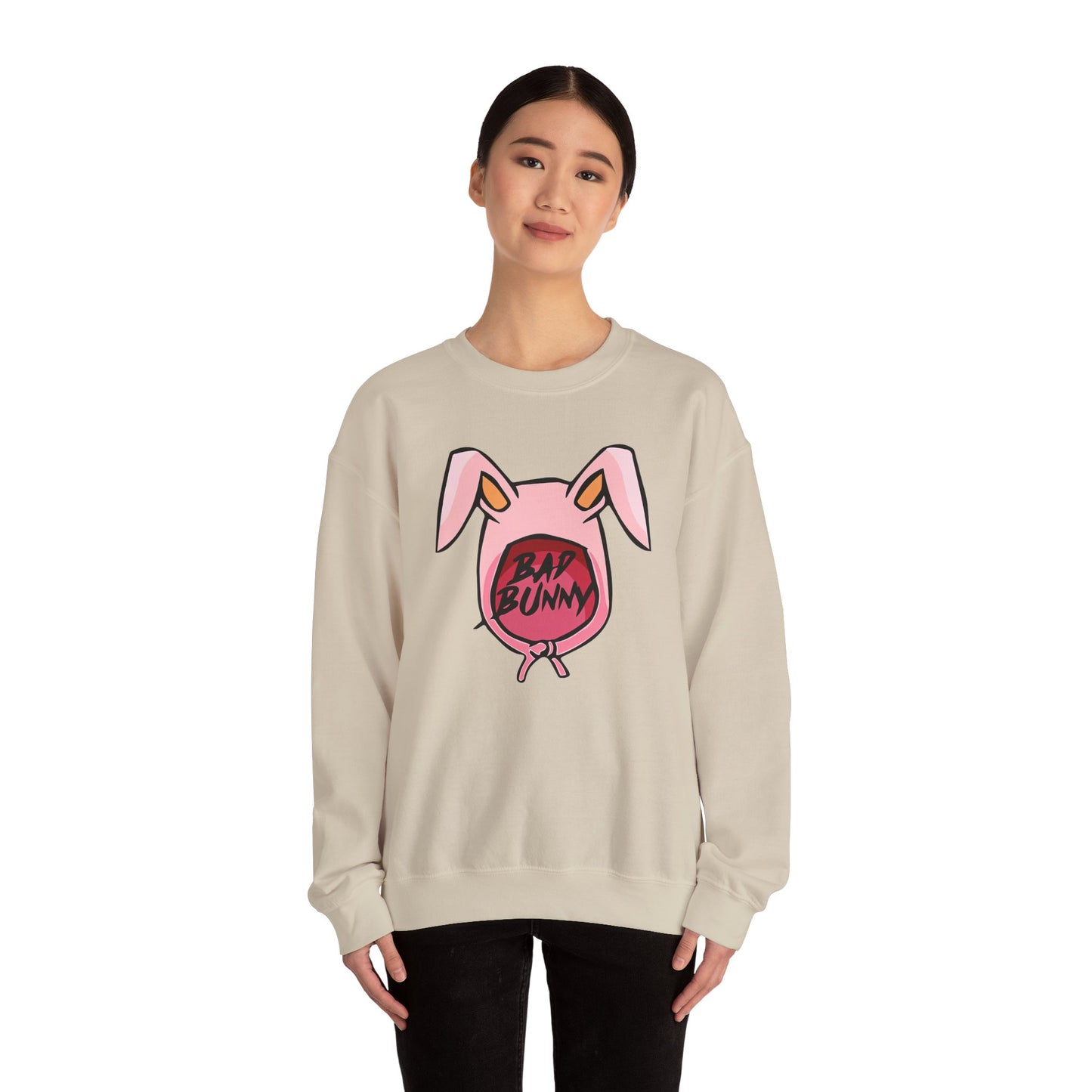 Bad Bunny Hoodie Logo Unisex Heavy Blend Crewneck Sweatshirt