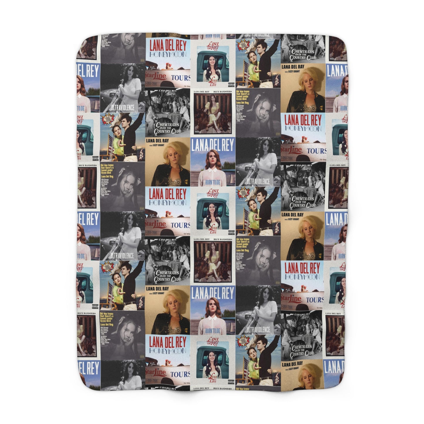 Lana Del Rey Album Cover Collage Sherpa Fleece Blanket