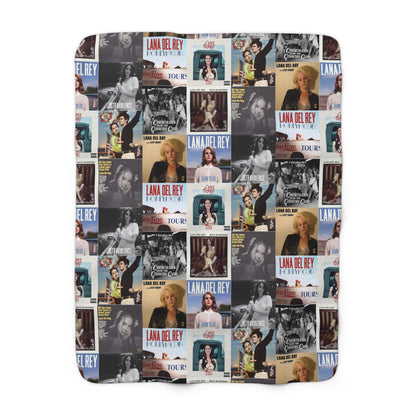 Lana Del Rey Album Cover Collage Sherpa Fleece Blanket