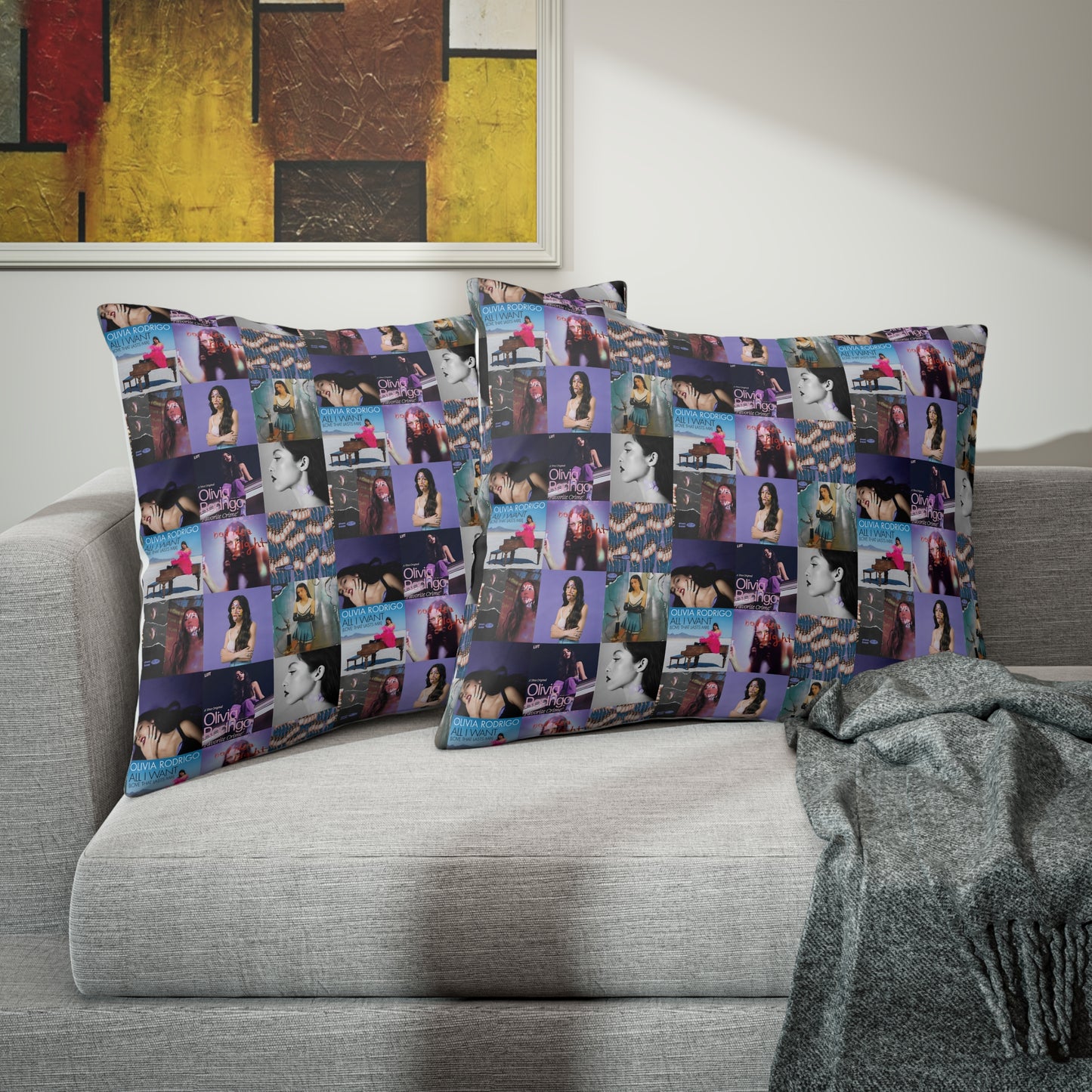 Olivia Rodrigo Album Art Collage Pillow Sham