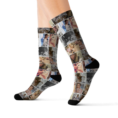 Taylor Swift's Cats Collage Pattern Tube Socks