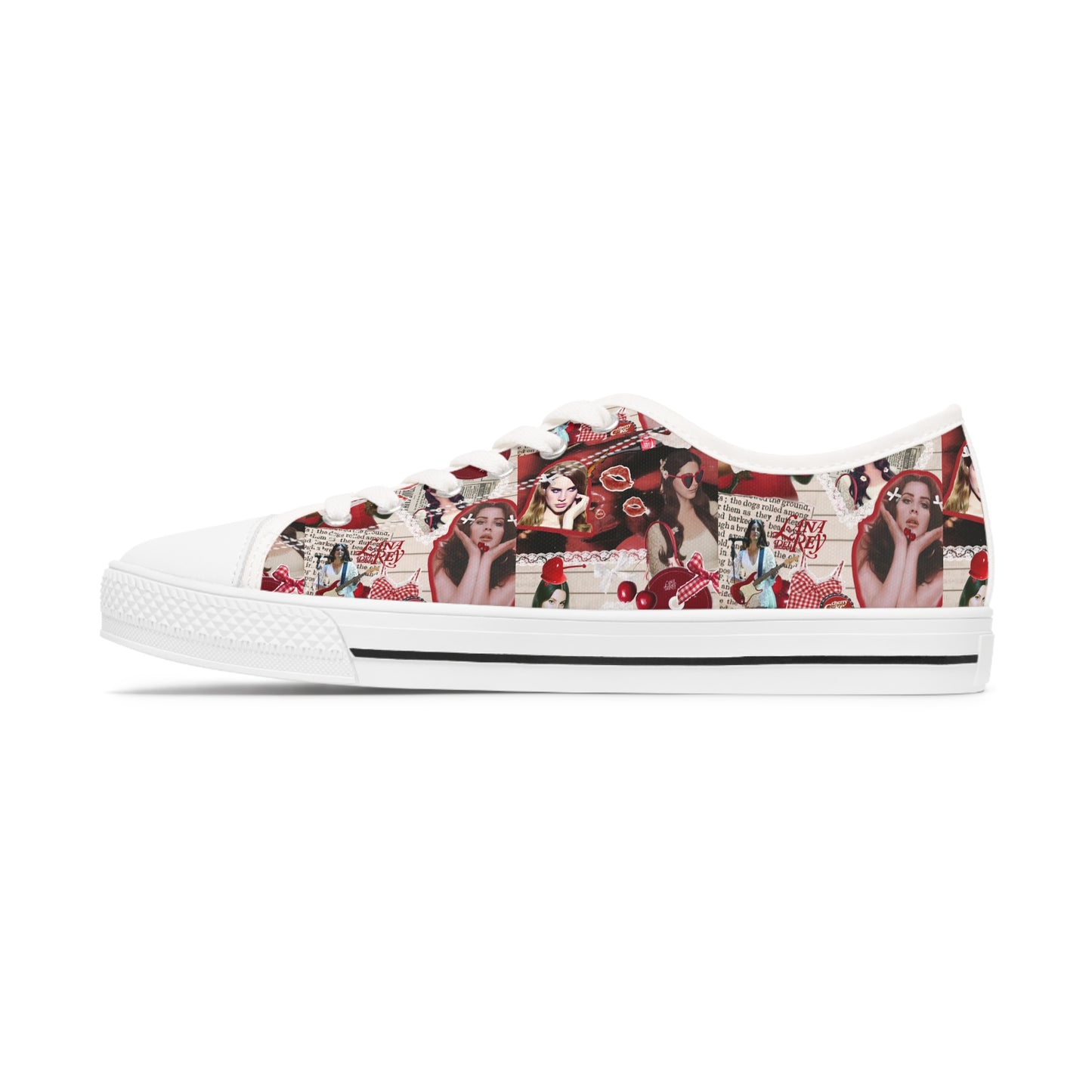 Lana Del Rey Cherry Coke Collage Women's Low Top Sneakers