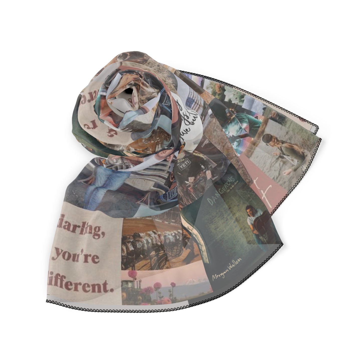 Morgan Wallen Darling You're Different Collage Polyester Scarf