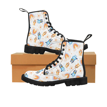 Bluey Rainbows & Flowers Pattern Women's Canvas Boots