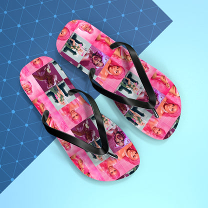 Doja Cat Hot Pink Mosaic Flip Flops