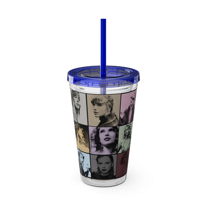 Taylor Swift Eras Collage Sunsplash Tumbler with Straw