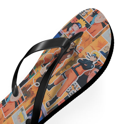 Naruto Uzumaki Sunflower Blaze Collage Flip Flops