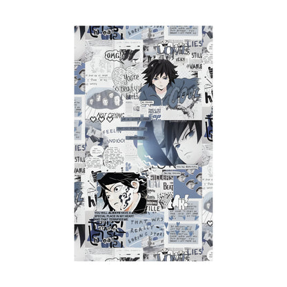 Demon Slayer Giyu Aesthetic Collage Matte Vertical Poster