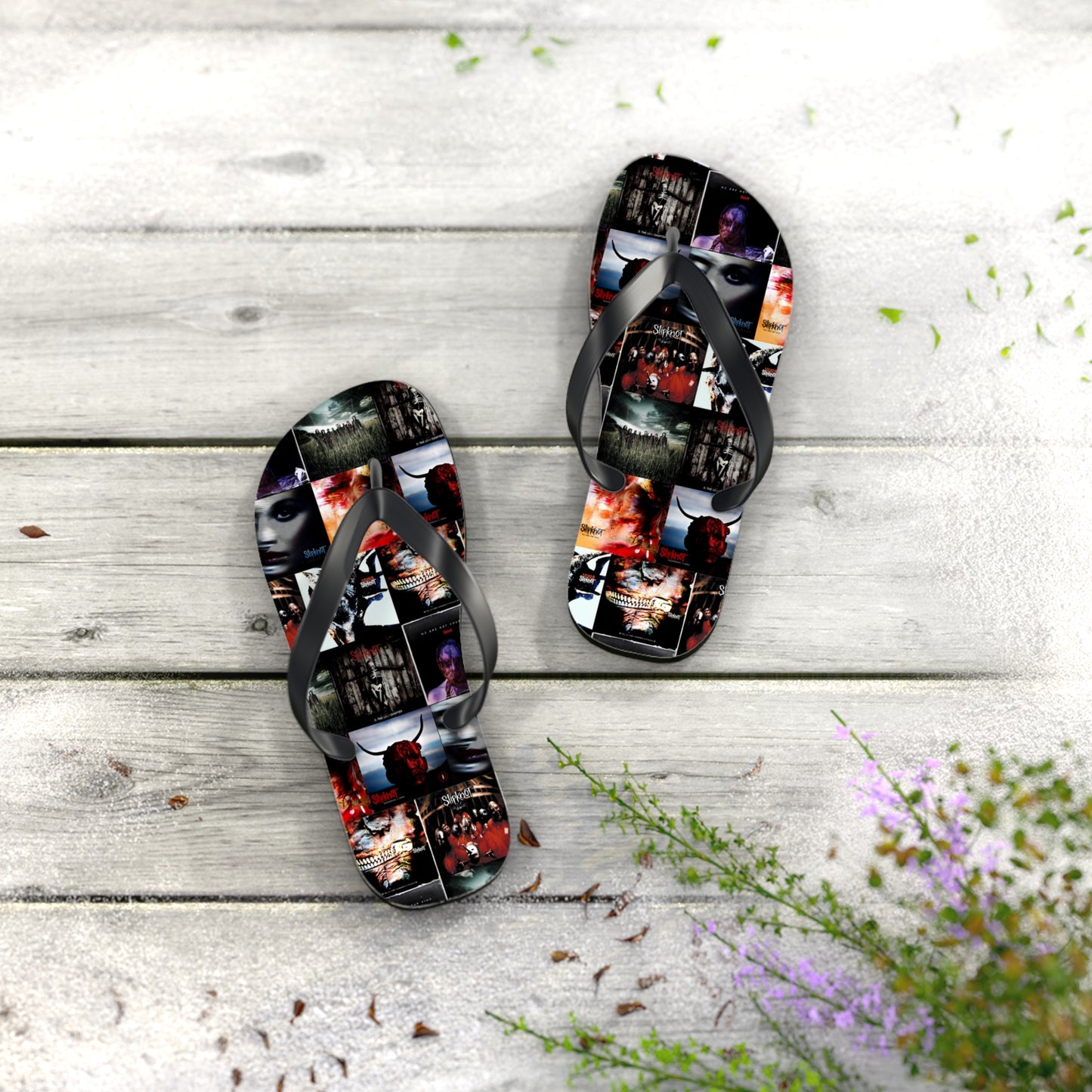 Slipknot Album Art Collage Flip Flops