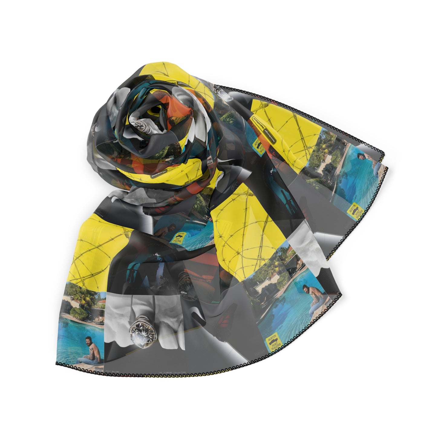 Post Malone Album Art Collage Polyester Scarf