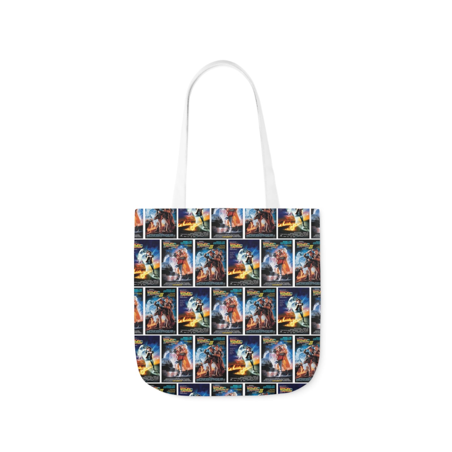 Back To The Future Movie Posters Collage Polyester Canvas Tote Bag