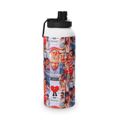 Bad Bunny Un Verano Sin Ti Photo Collage Stainless Steel Sports Lid Water Bottle