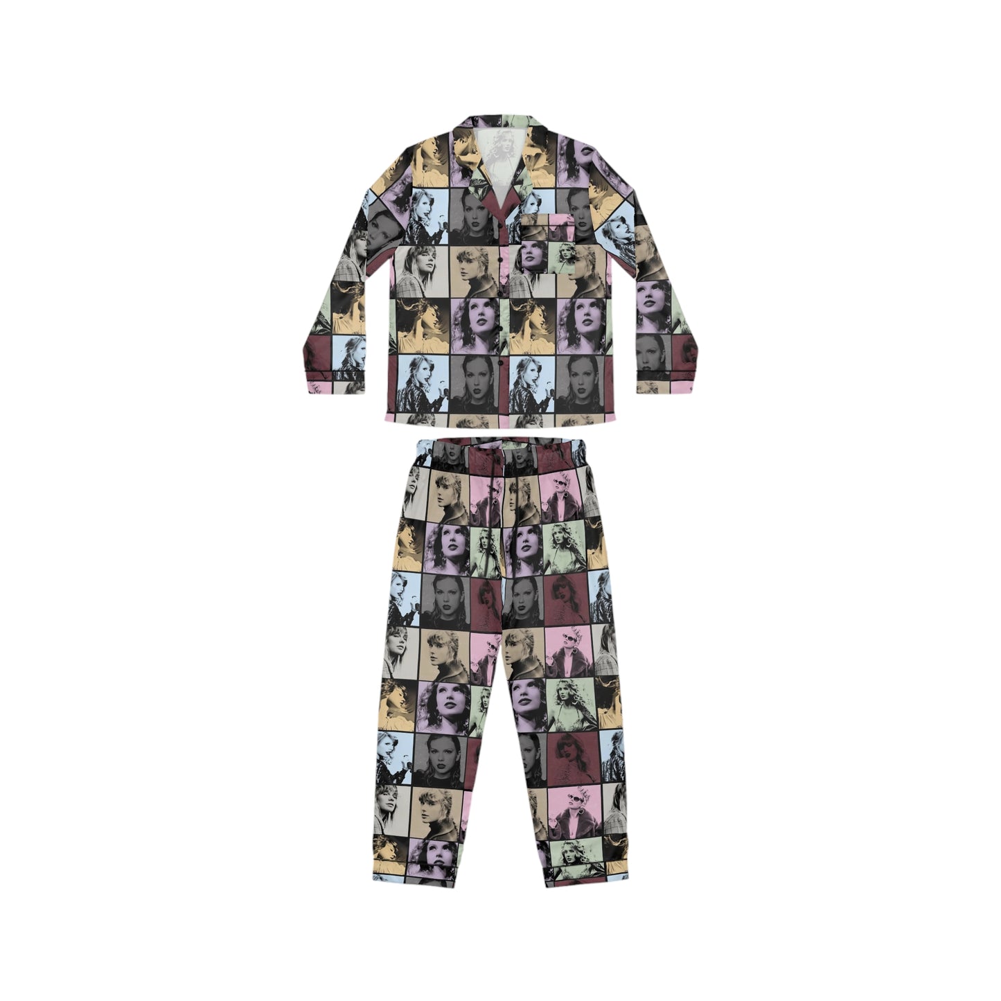 Taylor Swift Eras Collage Women's Satin Pajama Set