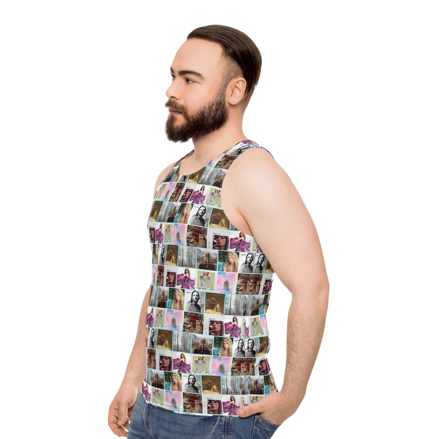 Taylor Swift Album Art Collage Pattern Unisex Tank Top