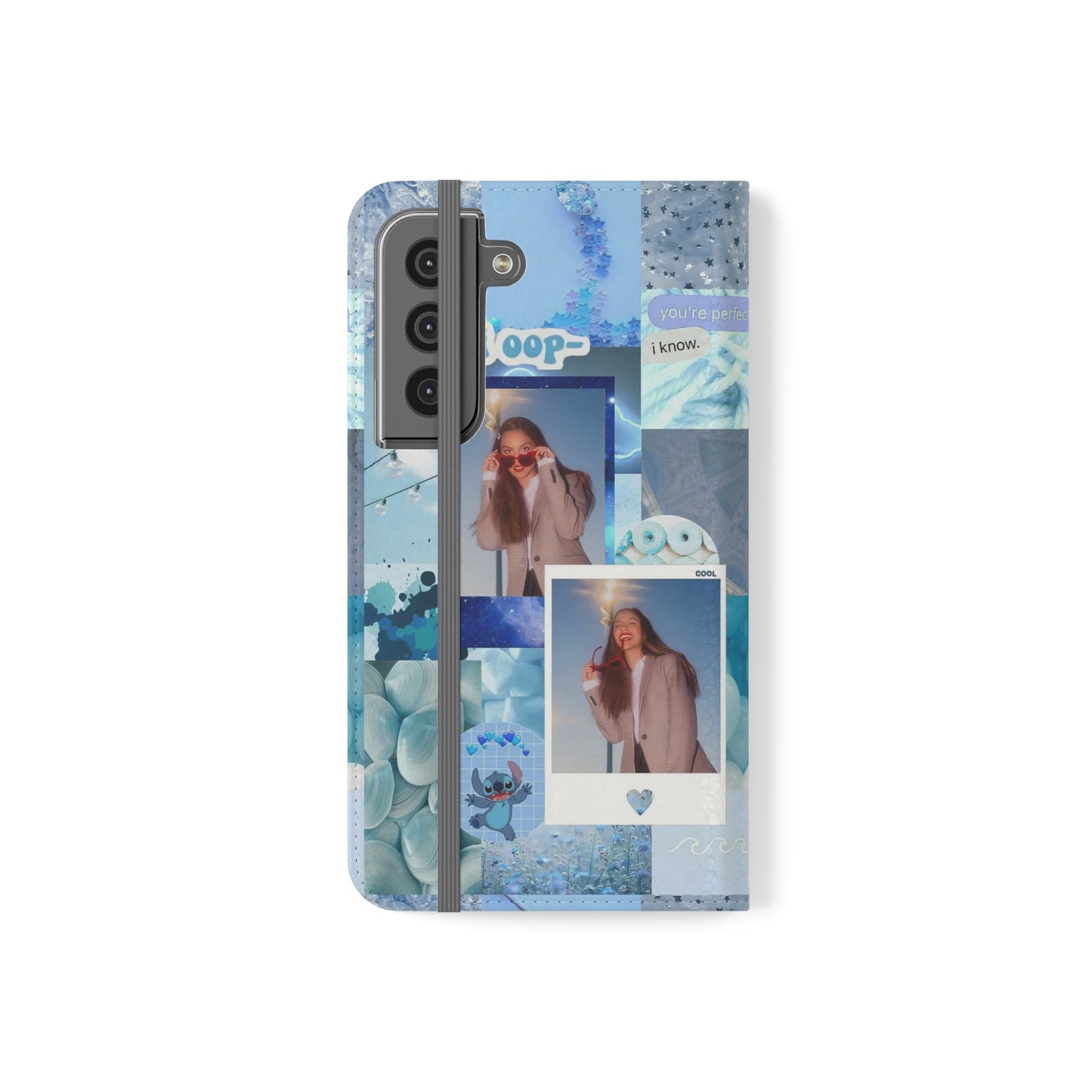 Olivia Rodrigo Light Blue Aesthetic Collage Phone Flip Case