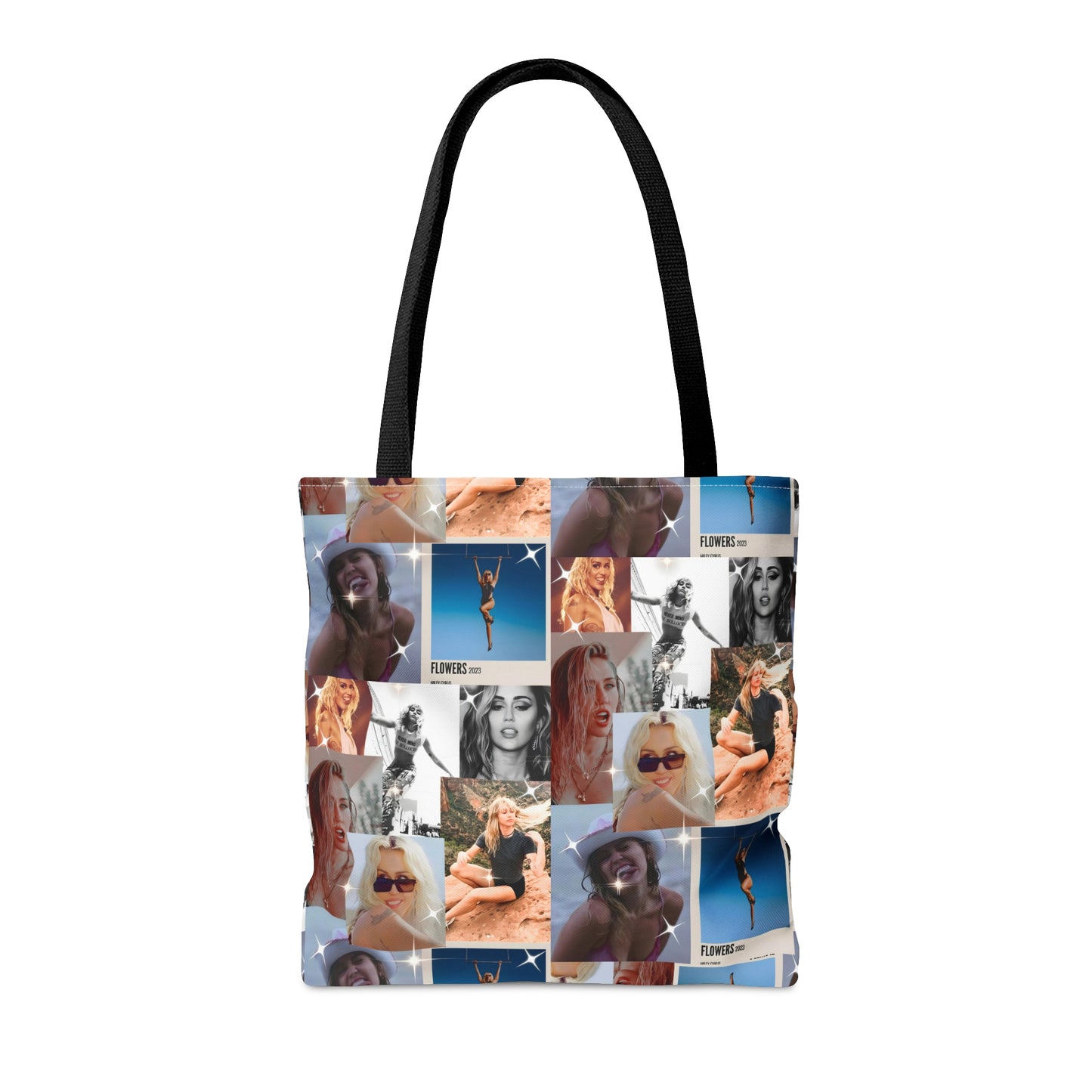 Miley Cyrus Flowers Photo Collage Tote Bag