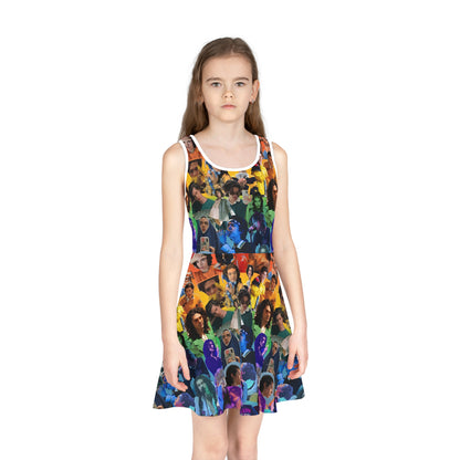 Conan Grey Rainbow Photo Collage Girls' Sleeveless Sundress