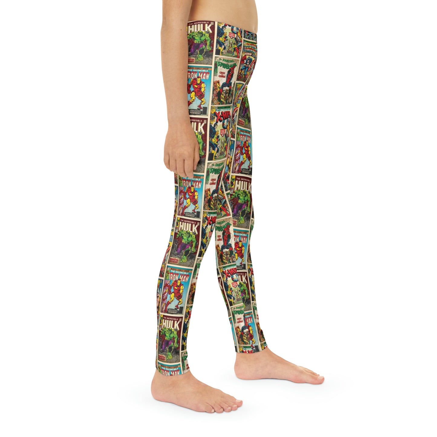 Marvel Comic Book Cover Collage Youth Leggings