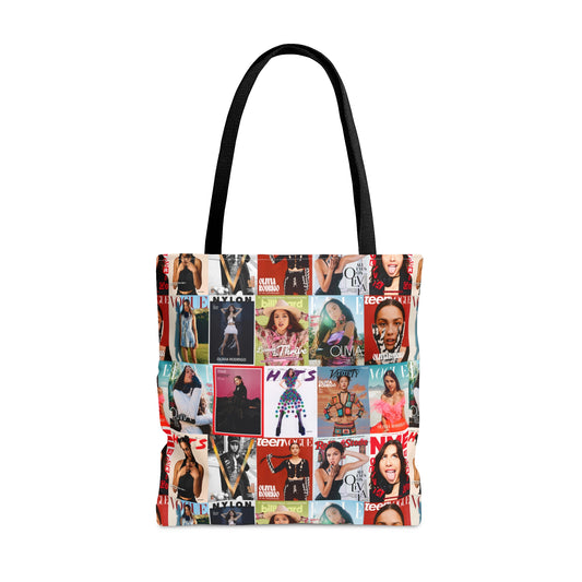 Olivia Rodrigo Magazine Cover Collage Pattern Tote Bag