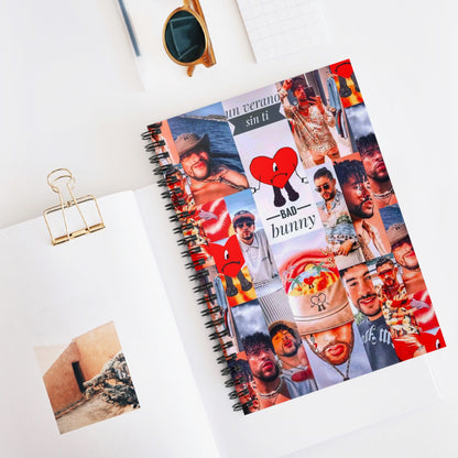 Bad Bunny Un Verano Sin Ti Photo Collage Ruled Line Spiral Notebook