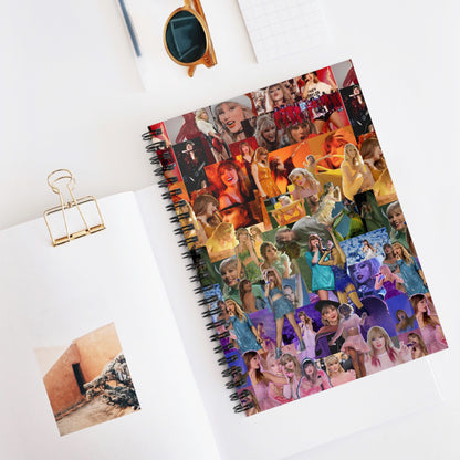 Taylor Swift Rainbow Photo Collage Spiral Notebook - Ruled Line