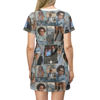 Timothee Chalamet And Zendaya Best Friend Collage T-Shirt Dress