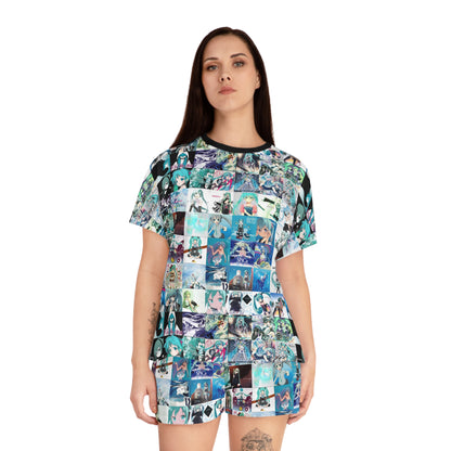 Hatsune Miku Album Cover Collage Women's Short Pajama Set