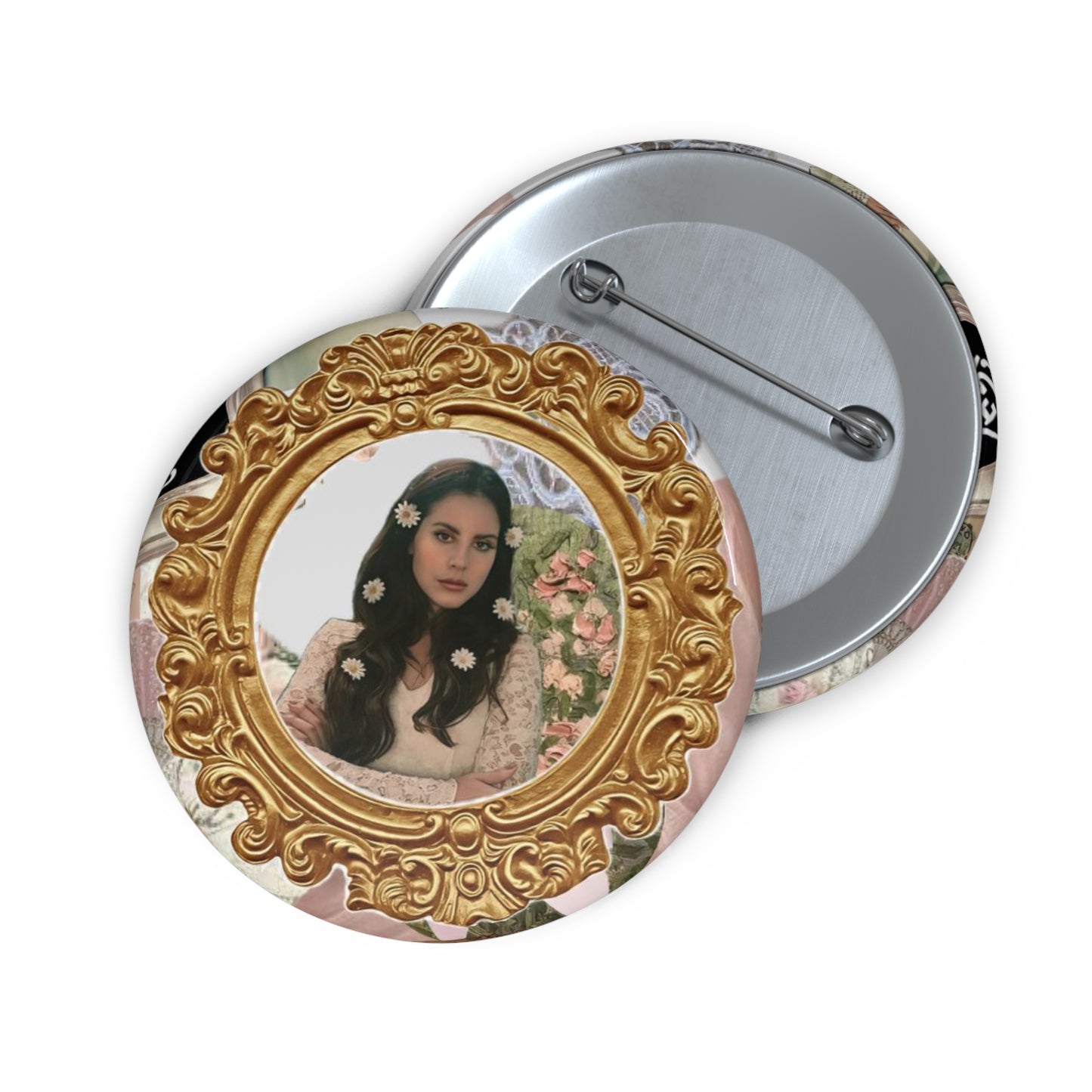 Lana Del Rey Victorian Collage Round Pin