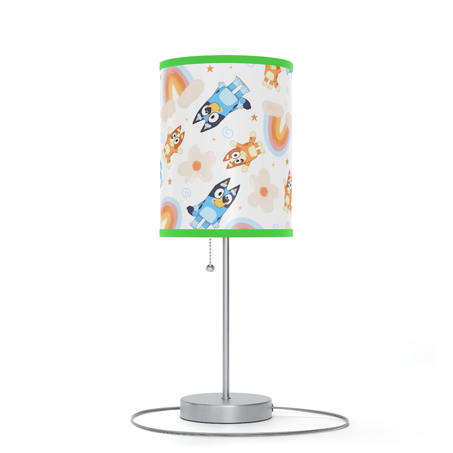 Bluey Rainbows & Flowers Pattern Lamp on a Stand