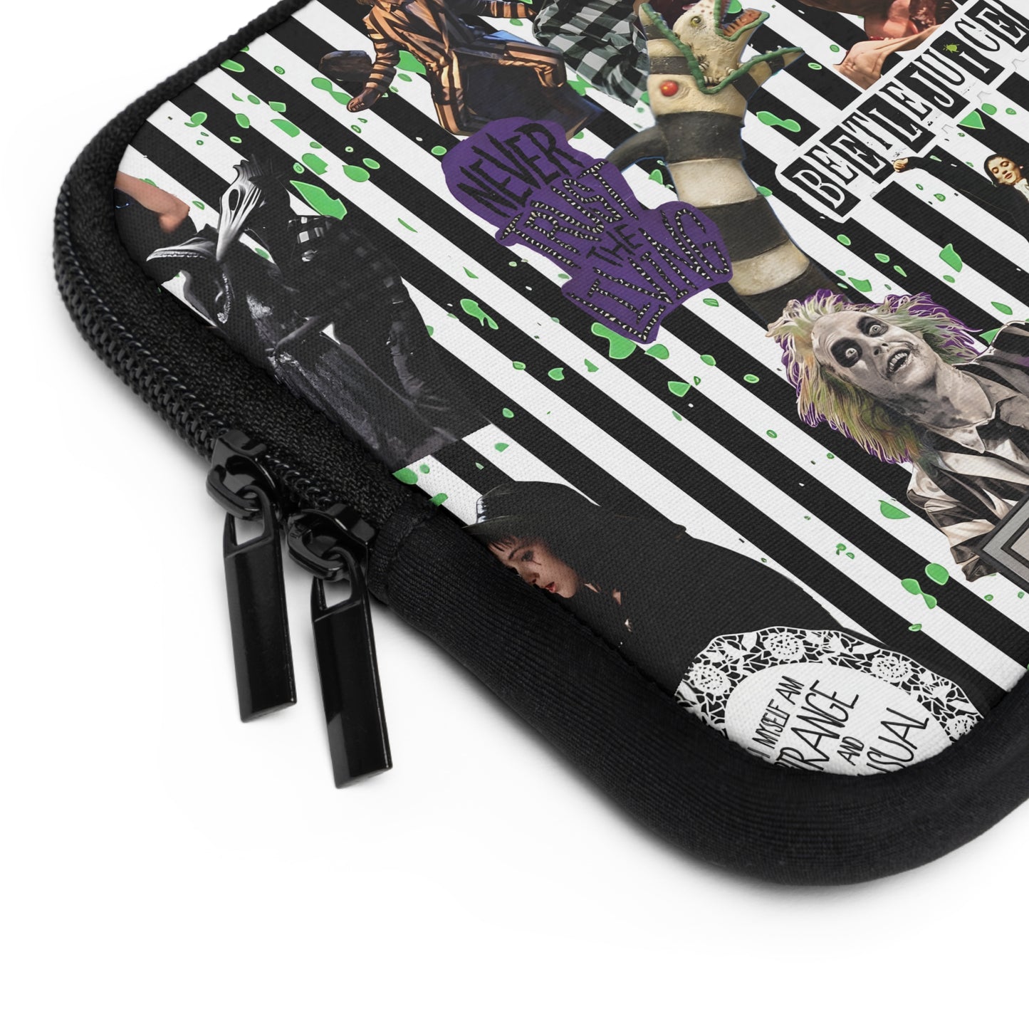 Beetlejuice Strange And Unusual Collage Laptop Sleeve