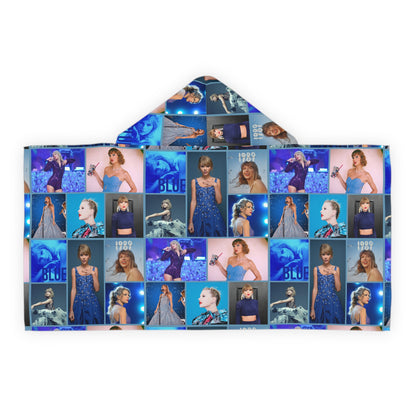 Taylor Swift Blue Aesthetic Collage Youth Hooded Towel