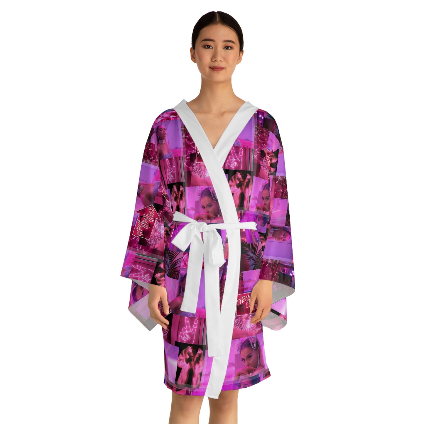 Ariana Grande 7 Rings Collage Long Sleeve Kimono Robe