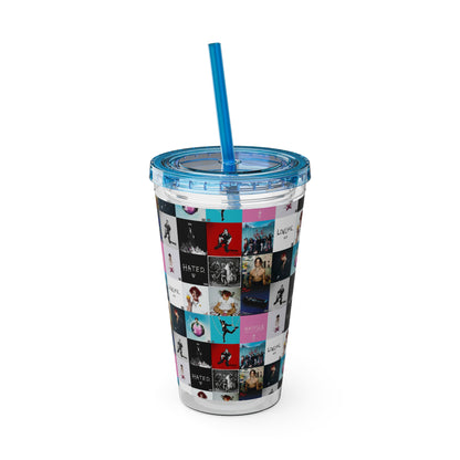 YUNGBLUD Album Cover Art Collage Sunsplash Tumbler with Straw