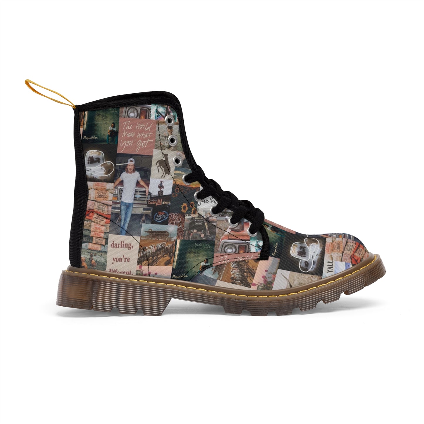 Morgan Wallen Darling You're Different Collage Women's Canvas Boots