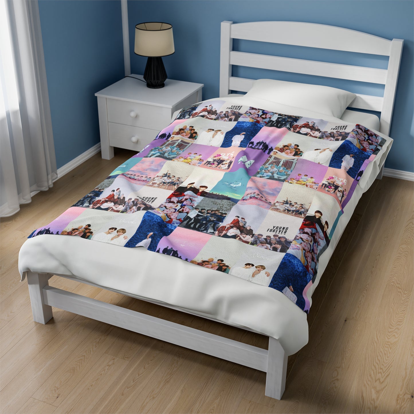 BTS Pastel Aesthetic Collage Velveteen Plush Blanket