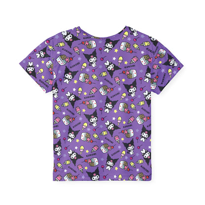 Kuromi Ice Cream Sundae Pattern Kids Sports Jersey