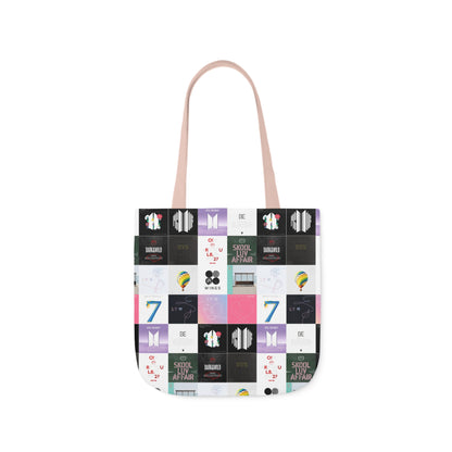 BTS Album Cover Art Collage Polyester Canvas Tote Bag