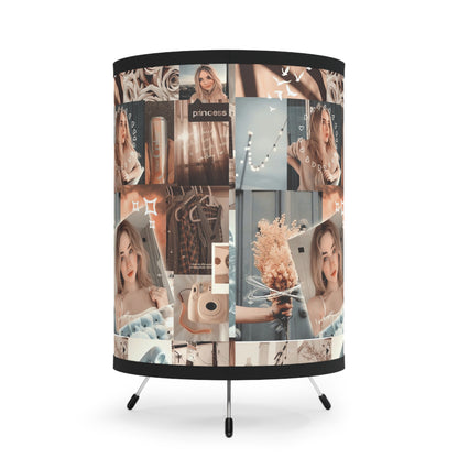 Sabrina Carpenter Peachy Princess Collage Tripod Lamp with High-Res Printed Shade