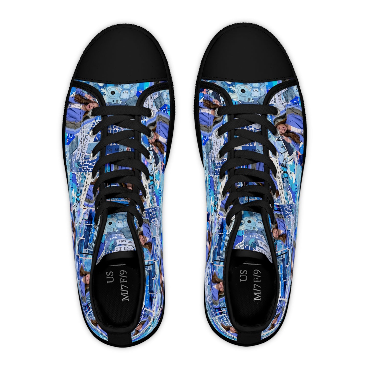 Olivia Rodrigo Blue Aesthetic Collage Women's High Top Sneakers