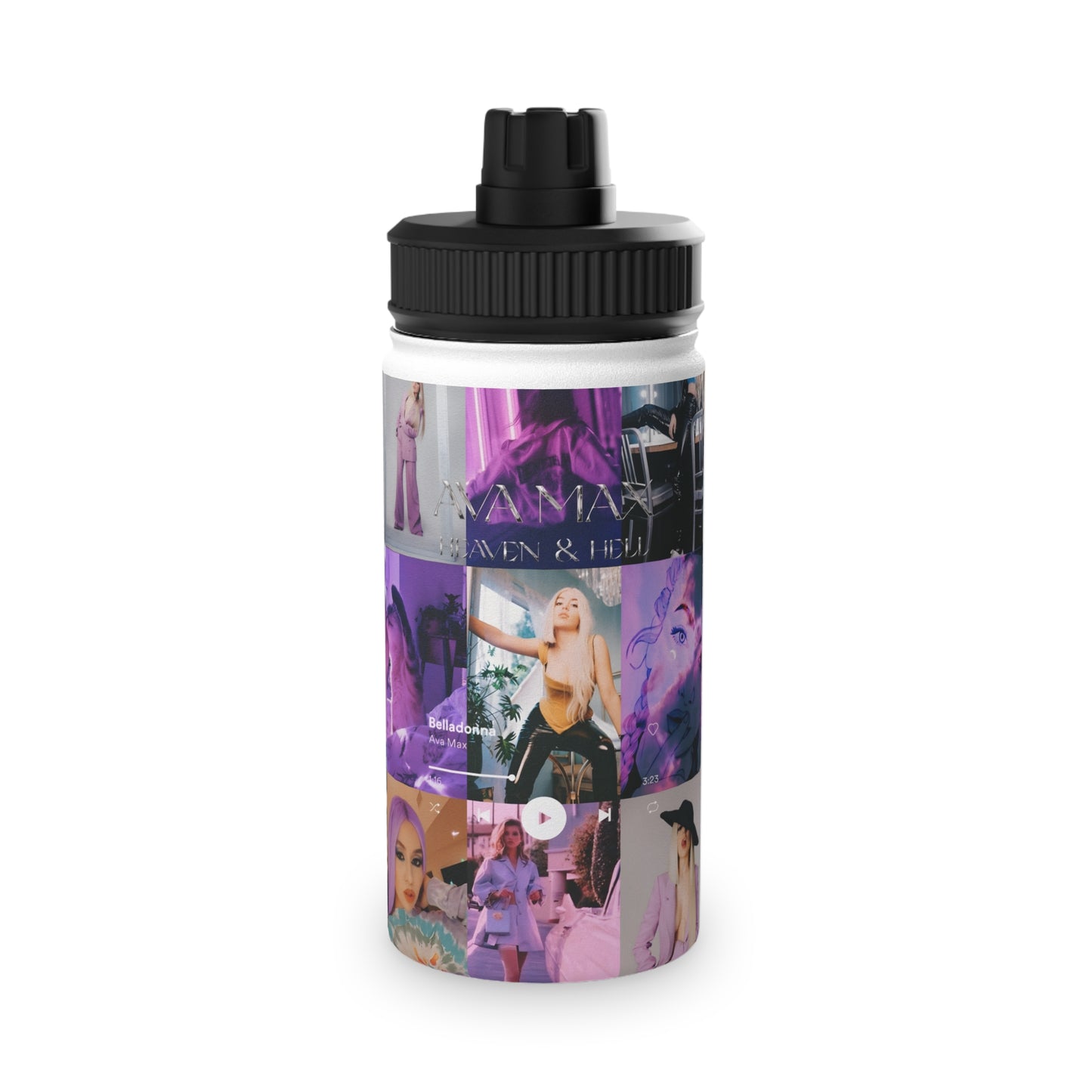 Ava Max Belladonna Photo Collage Stainless Steel Water Bottle with Sports Lid