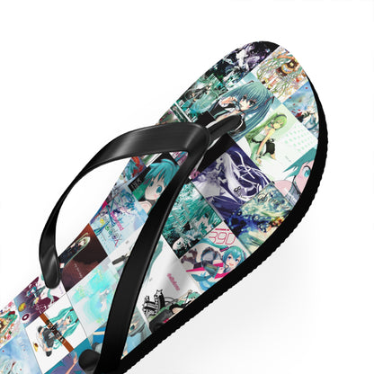 Hatsune Miku Album Cover Collage Flip Flops