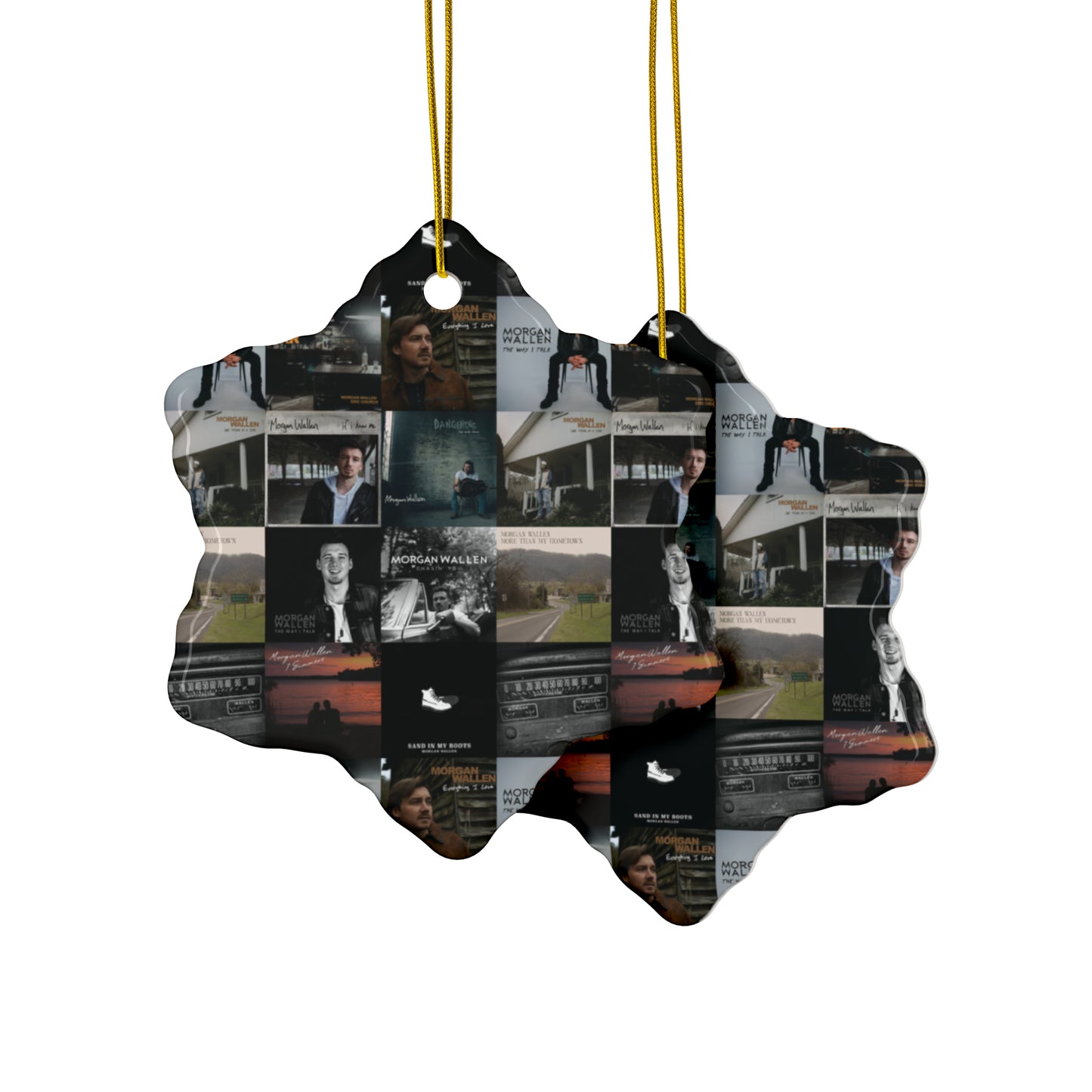 Morgan Wallen Album Cover Collage Ceramic Ornaments (1pc, 3pcs, 5pcs, 10pcs)