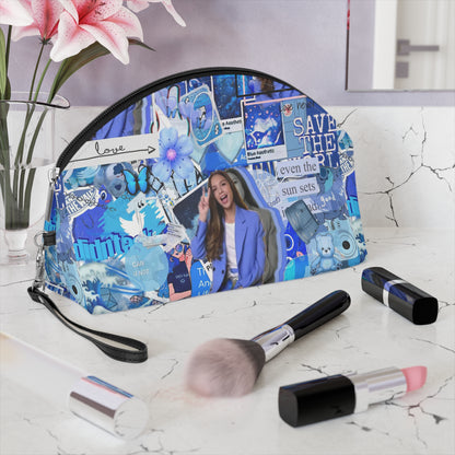 Olivia Rodrigo Blue Aesthetic Collage Makeup Bag
