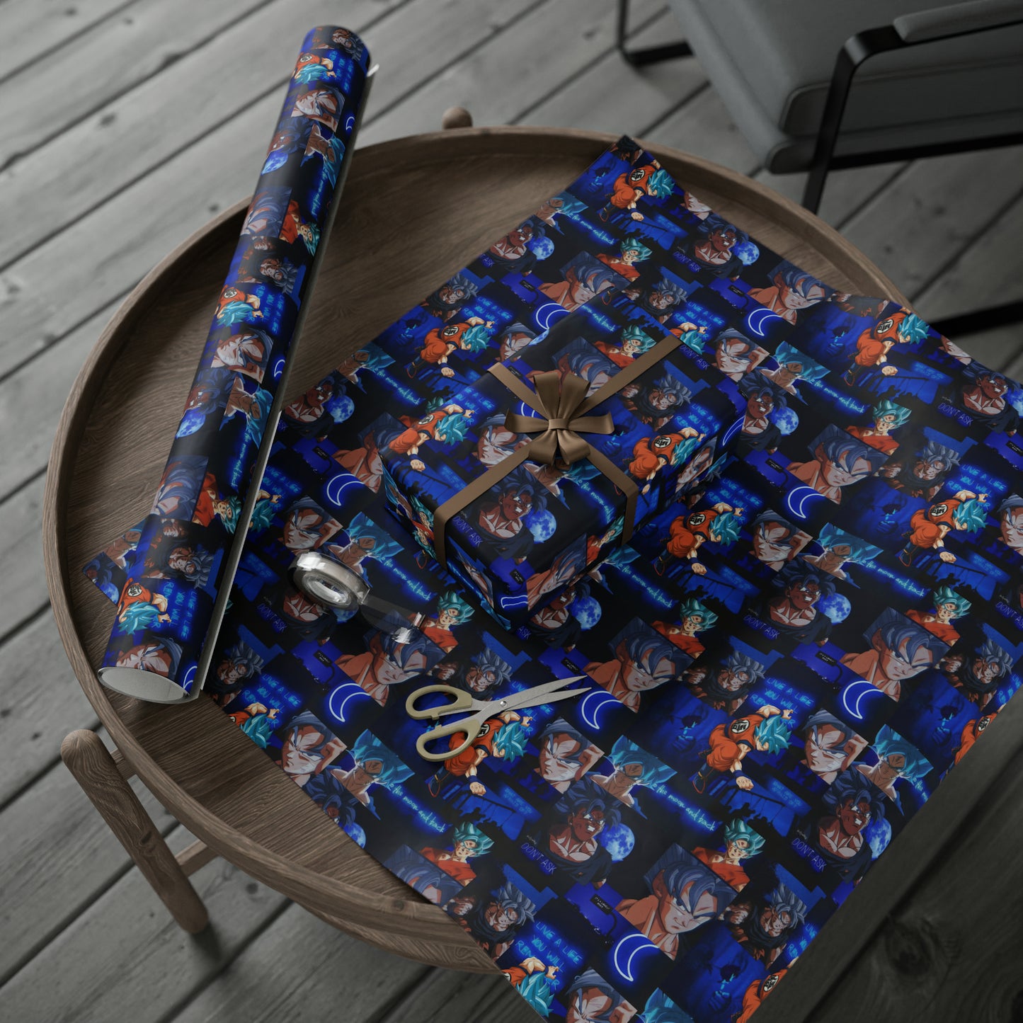 Dragon Ball Z Saiyan Moonlight Collage Gift Wrapping Paper